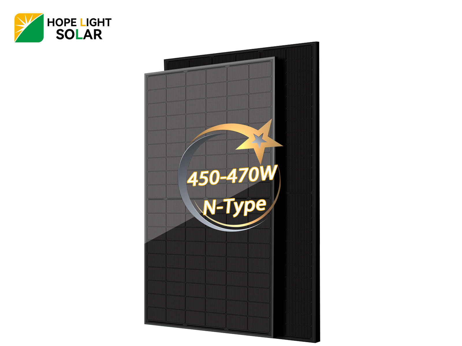 Double Glass TOPCON Full Black 450W Solar Panel